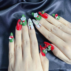 Artnailery · Frosted Noel | Holiday Glam Limited (10 pcs Handmade Press-On Nails)