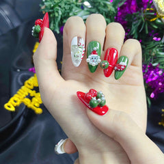 Artnailery · Frosted Noel | Holiday Glam Limited (10 pcs Handmade Press-On Nails)