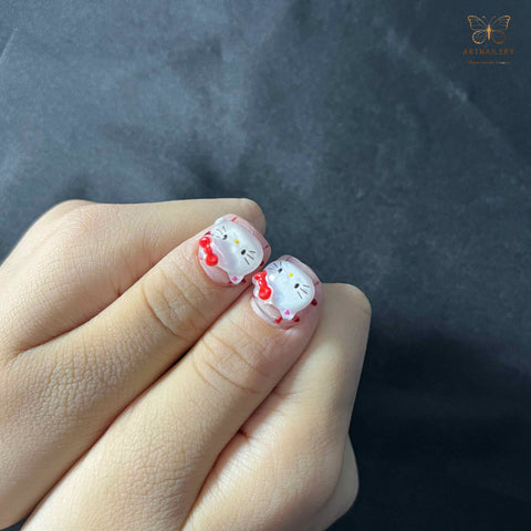 Artnailery · Ruby Kitty Party | Kids Press-On Nails (10 pcs)