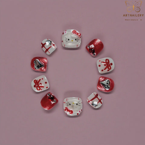 Artnailery · Ruby Kitty Party | Kids Press-On Nails (10 pcs)