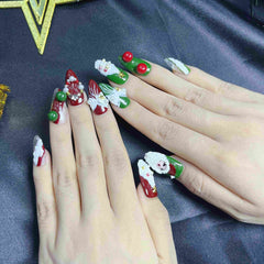 Artnailery · Crimson Eve | Holiday Glam Limited (10 pcs Handmade Press-On Nails)