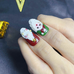 Artnailery · Crimson Eve | Holiday Glam Limited (10 pcs Handmade Press-On Nails)