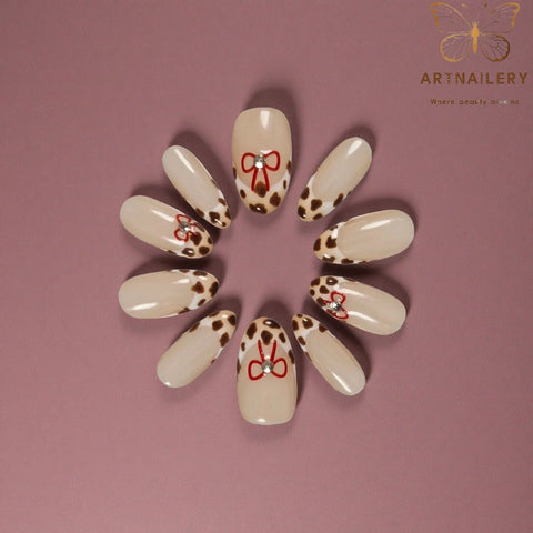 Artnailery · Scarlet Leopard Bow | Everyday Elegance Collection · Artistry Selection