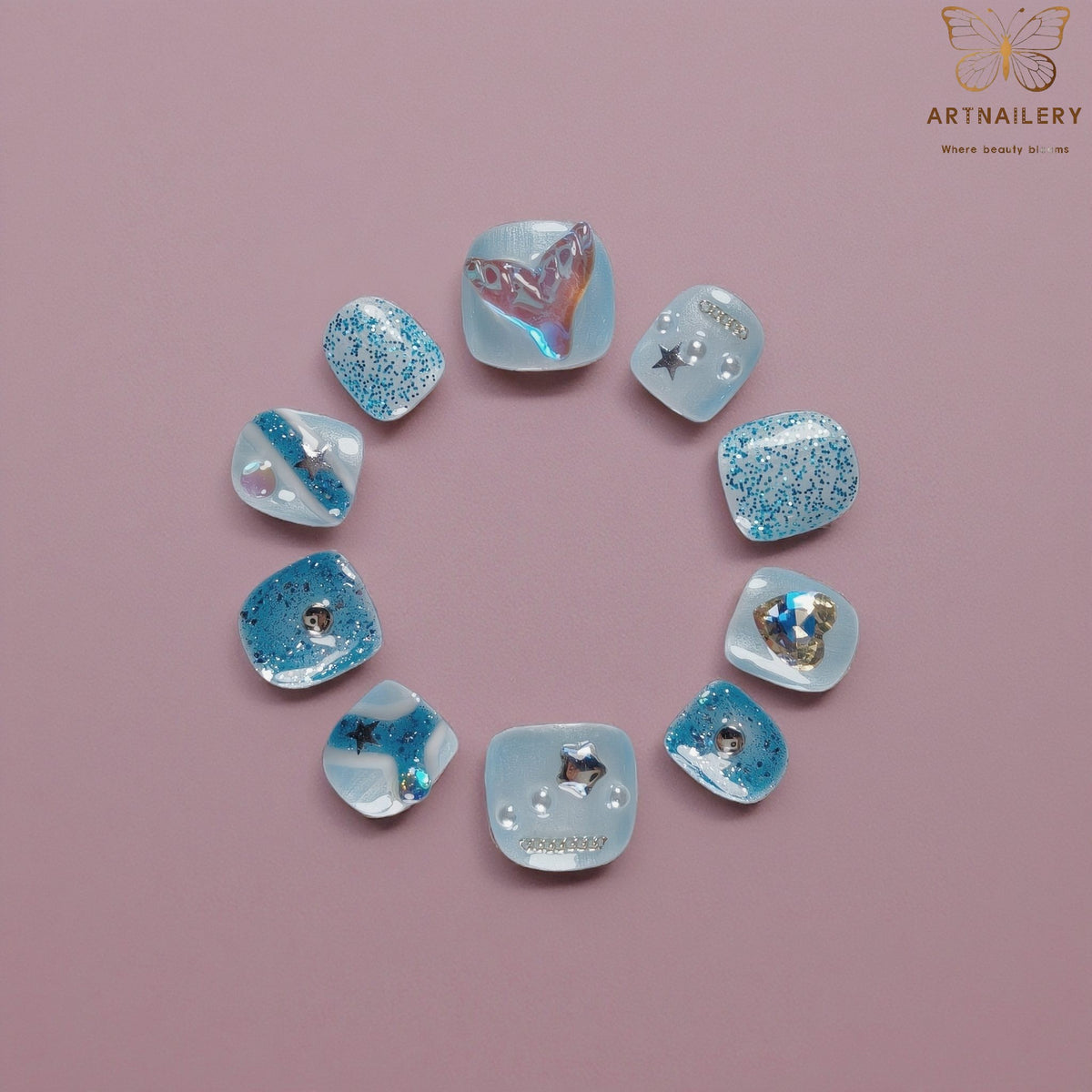 Artnailery · Blue Star Dream | Kids Press-On Nails (10 pcs)