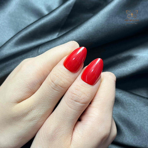 Artnailery · Scarlet Poise | Atelier Canvas (30 pcs Precision-Finish Press-On Nails)