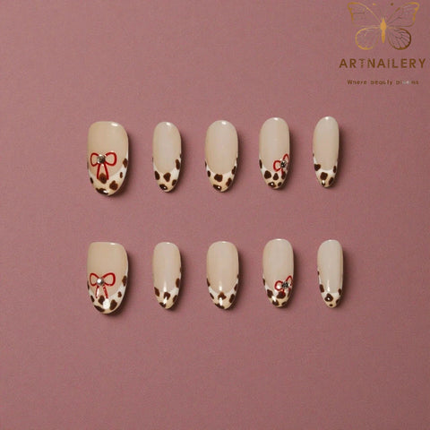 Artnailery · Scarlet Leopard Bow | Everyday Elegance Collection · Artistry Selection