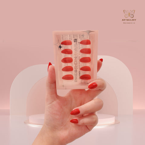 Artnailery · Scarlet Poise | Atelier Canvas (30 pcs Precision-Finish Press-On Nails)