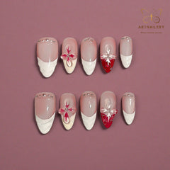 Artnailery · Scarlet Bloom | Everyday & Artistry Collection (10 pcs Handmade Press-On Nails)