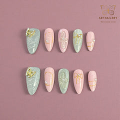 Artnailery · Blush Étoile | Artistry Collection · Everyday & Seasonal Glam Selection (10 pcs Handmade Press-On Nails)