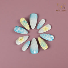 Artnailery · Azure Bloom | Everyday & Seasonal Glam Limited (10 pcs Handmade Press-On Nails)