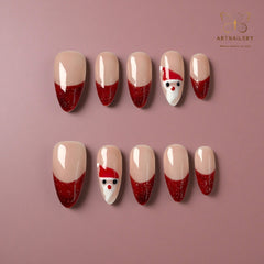 Artnailery · Santa Kiss | Holiday Glam Limited (10 pcs Handmade Press-On Nails