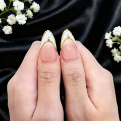 Golden Bloom Noir | Artistry Collection (10 pcs, Handmade Press-On Nails)