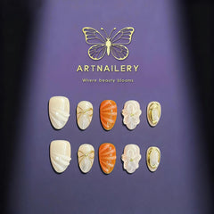 Golden Grace | Everyday Elegance (10 pcs Handmade Press-On Nails)