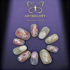 Artnailery · Blush Aurora | Everyday & Artistry Collection (10 pcs Handmade Press-On Nails)
