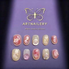 Artnailery · Blush Aurora | Everyday & Artistry Collection (10 pcs Handmade Press-On Nails)