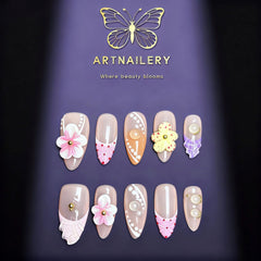 Artnailery · Blooming Symphony | Everyday Elegance · Artistry · Seasonal Glam (10 pcs Handmade Press-On Nails)