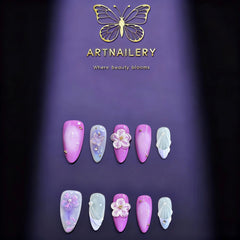 Artnailery · Violet Whisper | Seasonal Glam & Artistry Collection (10 pcs Handmade Press-On Nails)