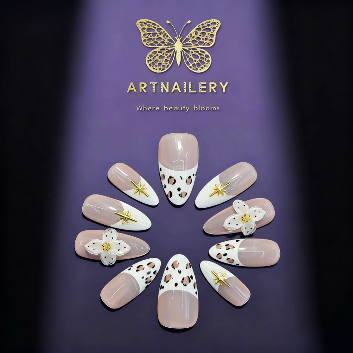 Artnailery · Starry Bloom | Artistry Collection (10 pcs Handmade Press-On Nails)