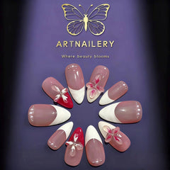 Artnailery · Scarlet Bloom | Everyday & Artistry Collection (10 pcs Handmade Press-On Nails)