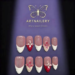 Artnailery · Scarlet Bloom | Everyday & Artistry Collection (10 pcs Handmade Press-On Nails)