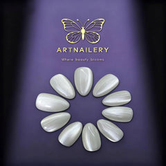 Artnailery · Moonlit Pearl | Everyday Elegance Collection (10 pcs Handmade Press-On Nails)