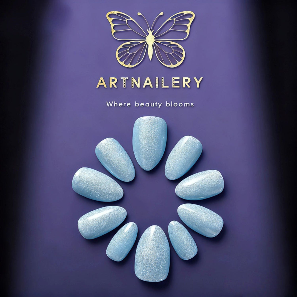 Artnailery · Moonlit Tide | Everyday & Seasonal Collection (10 pcs Handmade Press-On Nails)