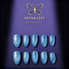 Artnailery · Azure Gleam | Everyday Elegance Collection (10 pcs Handmade Press-On Nails)