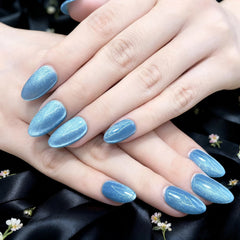 Artnailery · Azure Gleam | Everyday Elegance Collection (10 pcs Handmade Press-On Nails)