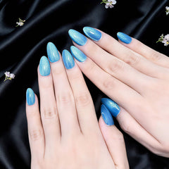 Artnailery · Azure Gleam | Everyday Elegance Collection (10 pcs Handmade Press-On Nails)