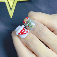 Artnailery · Merry Velvet | Holiday Glam Limited (10 pcs Handmade Press-On Nails)