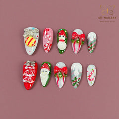 Artnailery · Candy Noel | Holiday Glam Limited (10 pcs Handmade Press-On Nails)