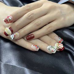 Artnailery · Candy Ribbon | Holiday Glam Limited (10 pcs Handmade Press-On Nails)