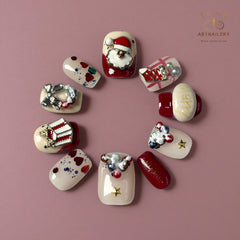 Artnailery · Candy Ribbon | Holiday Glam Limited (10 pcs Handmade Press-On Nails)