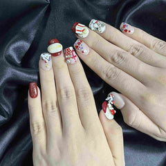 Artnailery · Candy Ribbon | Holiday Glam Limited (10 pcs Handmade Press-On Nails)