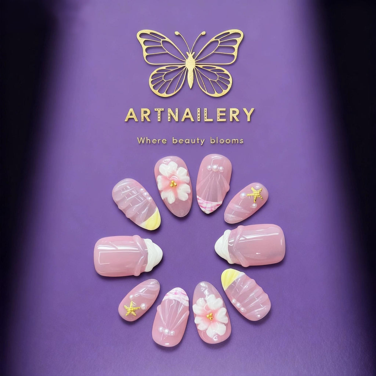 Lilac Bloom | Artistry Collection (10 pcs Handmade Press-On Nails)