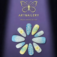 Artnailery · Azure Bloom | Everyday & Seasonal Glam Limited (10 pcs Handmade Press-On Nails)