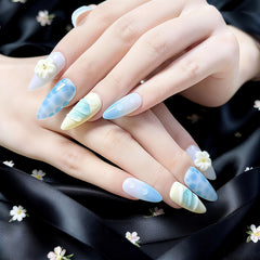 Artnailery · Azure Bloom | Everyday & Seasonal Glam Limited (10 pcs Handmade Press-On Nails)