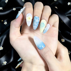Artnailery · Azure Bloom | Everyday & Seasonal Glam Limited (10 pcs Handmade Press-On Nails)