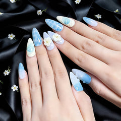 Artnailery · Azure Bloom | Everyday & Seasonal Glam Limited (10 pcs Handmade Press-On Nails)