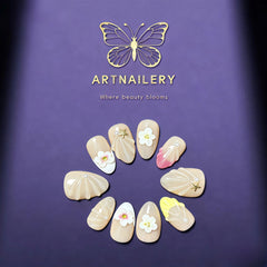 Artnailery · Blossom Shore | Everyday & Seasonal Collection (10 pcs Handmade Press-On Nails)