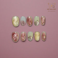 Artnailery · Blush Aurora | Everyday & Artistry Collection (10 pcs Handmade Press-On Nails)