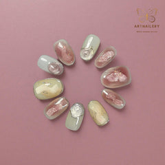 Artnailery · Blush Aurora | Everyday & Artistry Collection (10 pcs Handmade Press-On Nails)