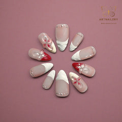 Artnailery · Scarlet Bloom | Everyday & Artistry Collection (10 pcs Handmade Press-On Nails)